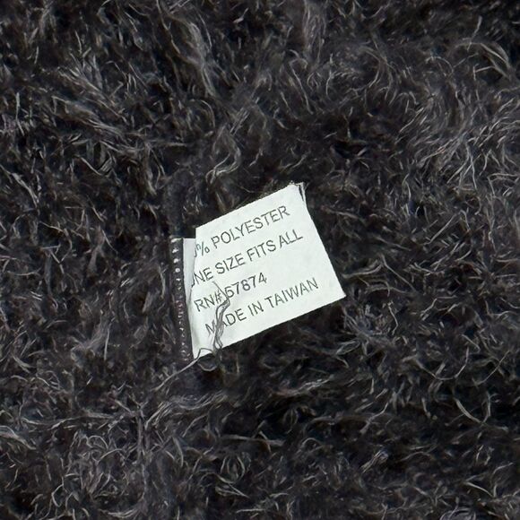 Y2K Vintage Eyelash Tube Scarf Wide Scalloped Hem Soft Fluffy Retro Coastal Boho - Picture 5 of 5